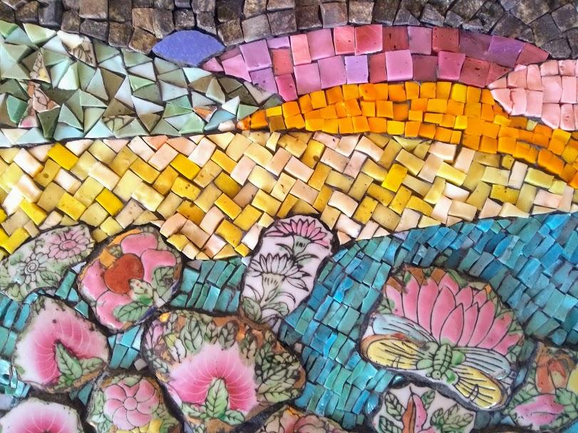 Paisaje Oriental. Mosaico sobre madera. 60 x 60 cm. 2019