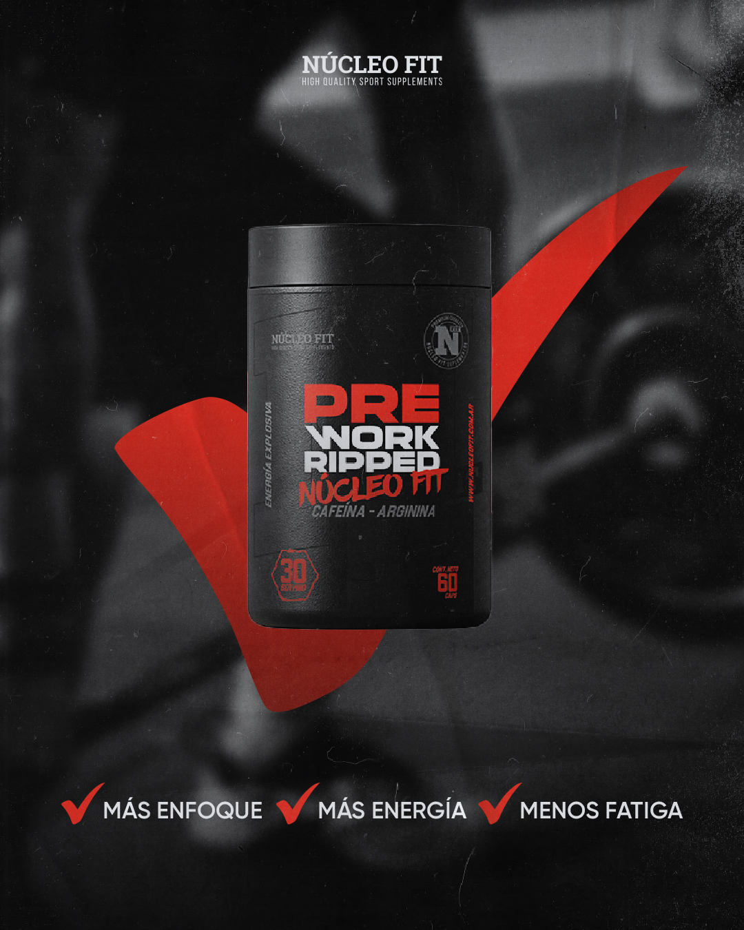 PRE WORK RIPPED - 60 Capsulas