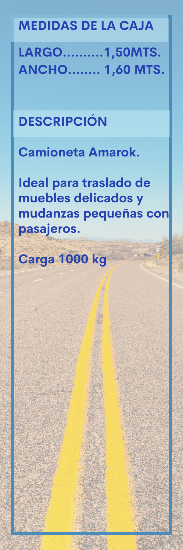 Para traslado de muebles delicados y mudanzas con pasajeros