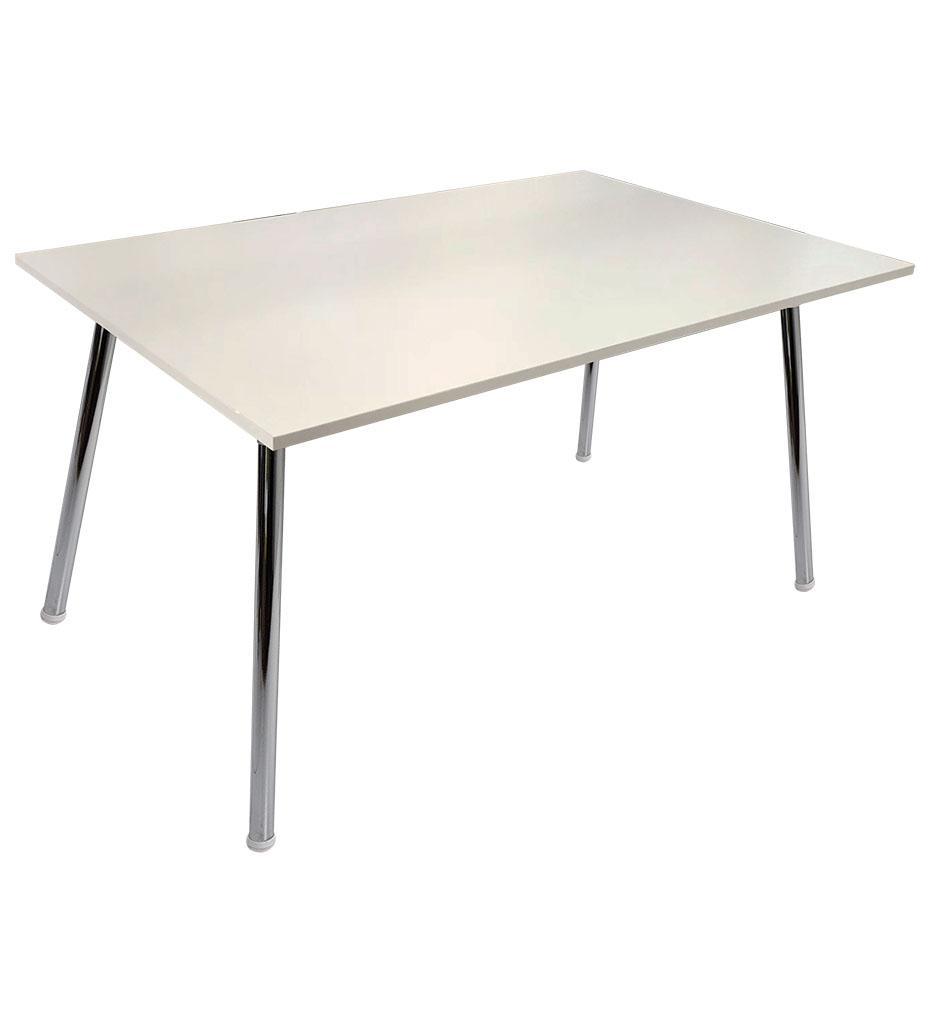 Mesa con patas cromadas, mesa para bar, mesa restaurant, mesa de madera