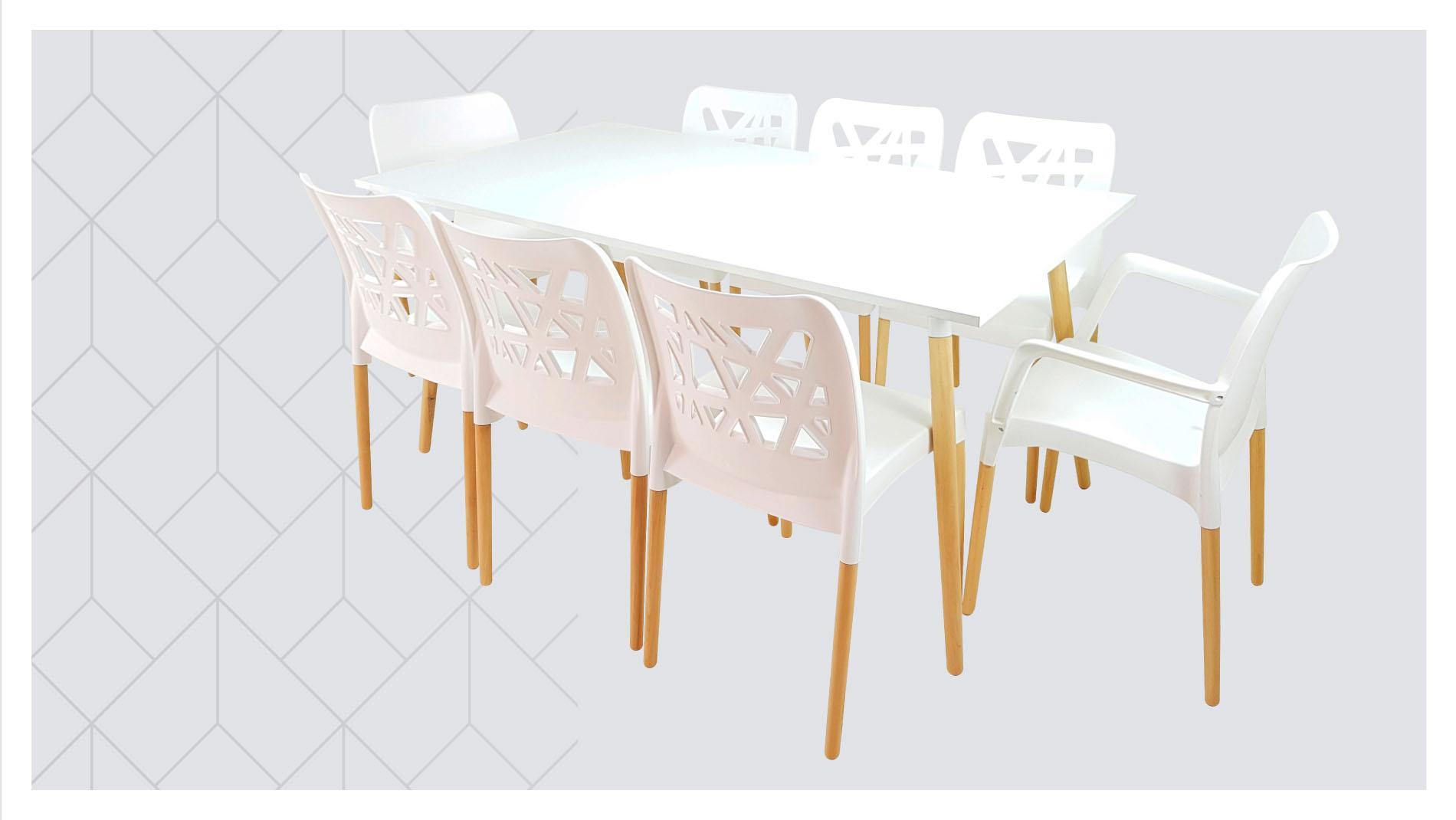 Mesa eames, mesa Kaunas, mesa de comedor, mesa para comedor, mesa con patas de madera, de madera.