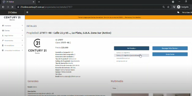 Compartir una propiedad de otra oficina con los datos de la nuestra, mediante un link