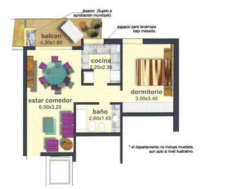 Plano 1 dormitorio