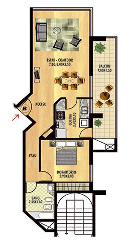 Plano 1 dormitorio