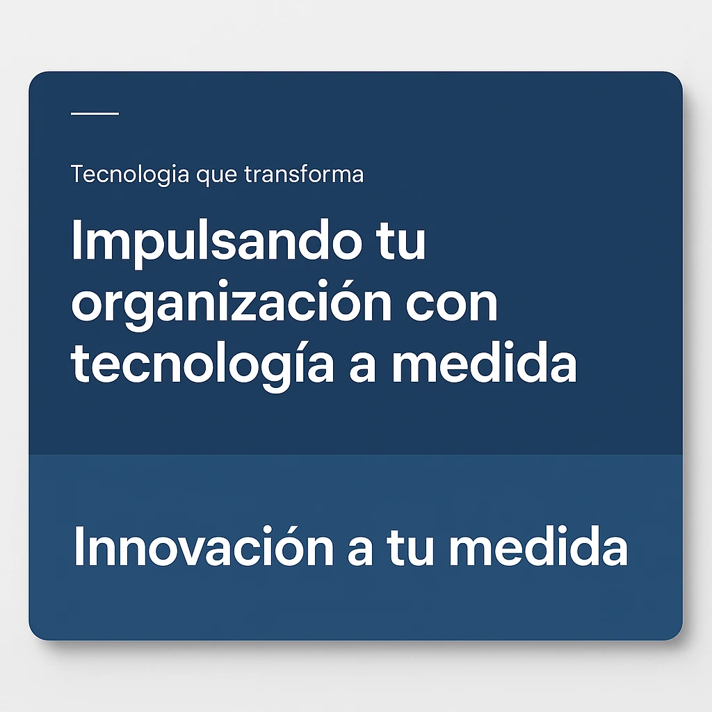 Impulsamos tu organización con tecnología diseñada a medida