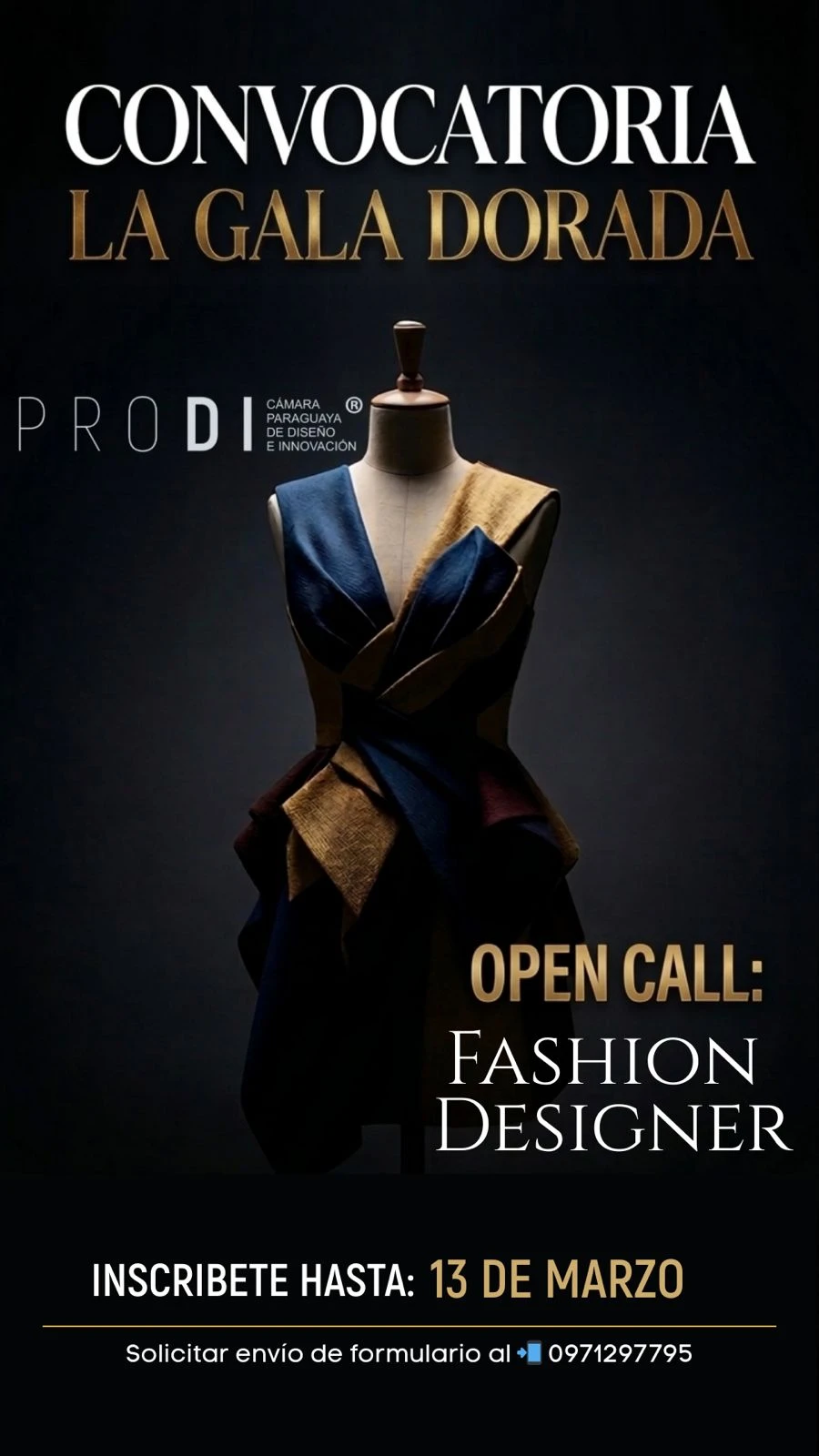 GALA DORADA CONVOCATORIA OFICIAL PARA DISEÑADORES
