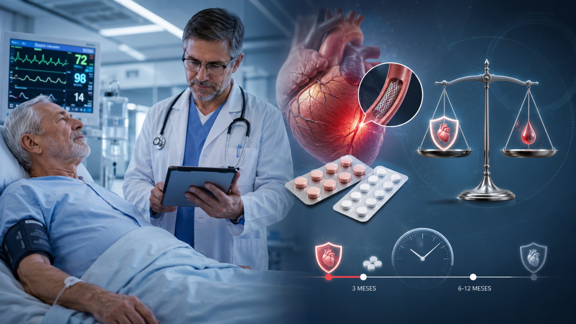 Duración de la terapia antiplaquetaria dual en pacientes con alto riesgo de hemorragia.