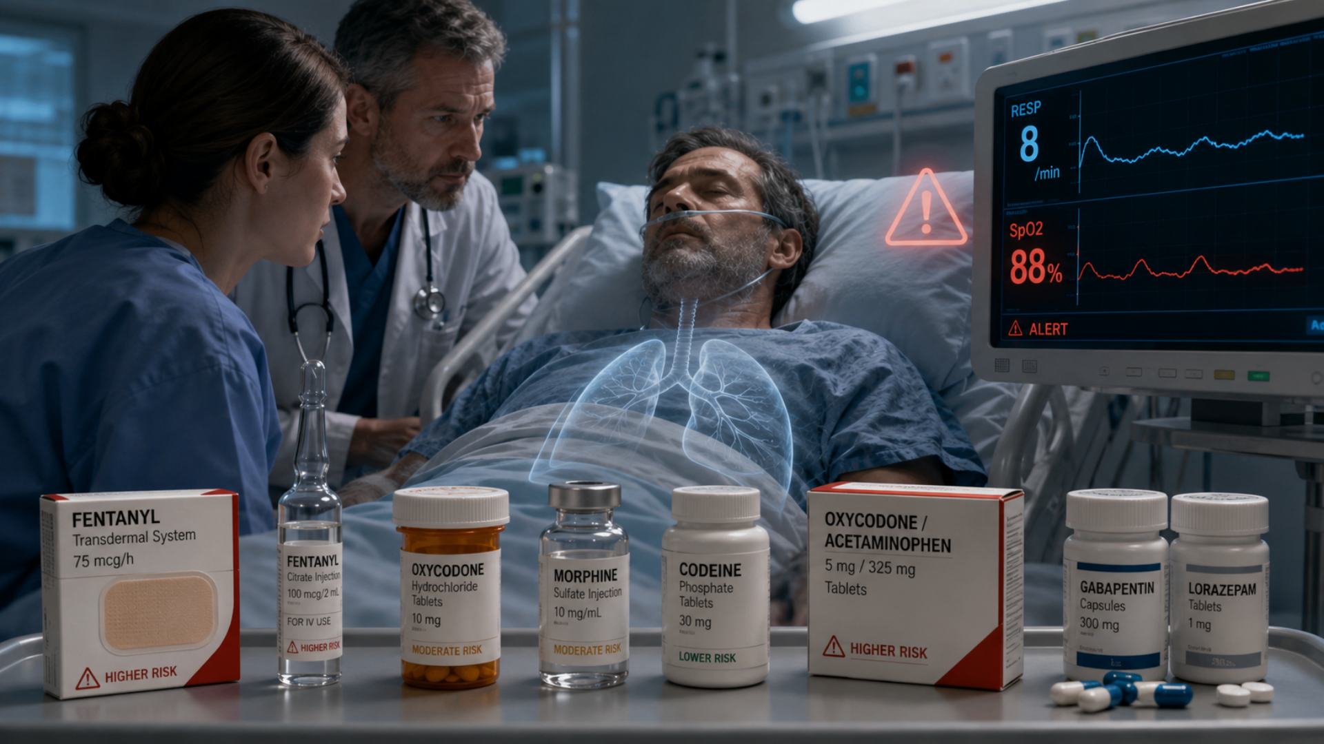 Riesgo de depresión respiratoria específica de opioides en el dolor no oncológico: estudio de cohorte retrospectivo.