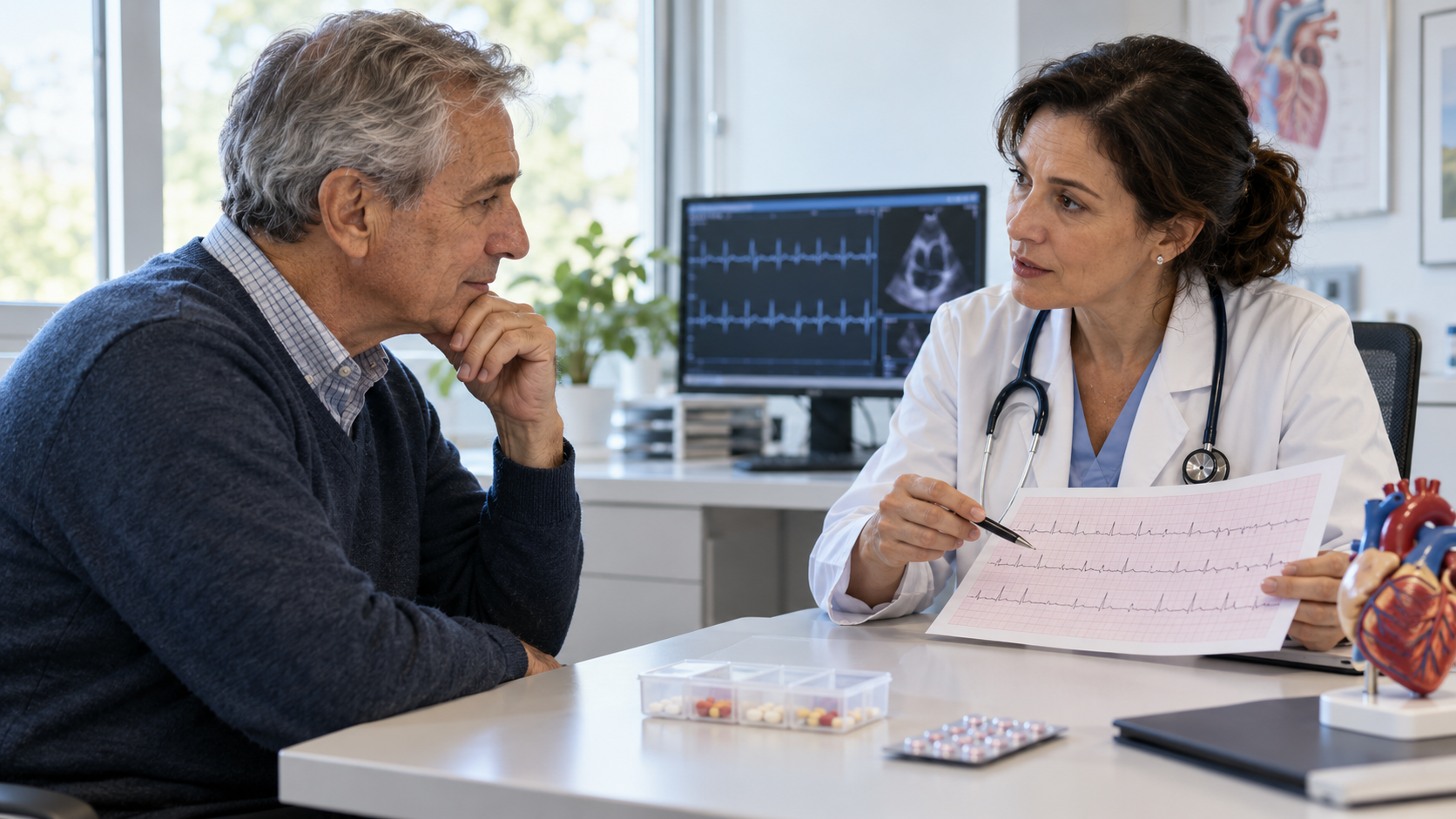 Anticoagulación para la fibrilación auricular con riesgo intermedio de accidente cerebrovascular.