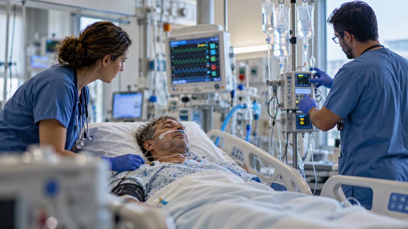 Vasopresores o fluidos en el shock séptico temprano.