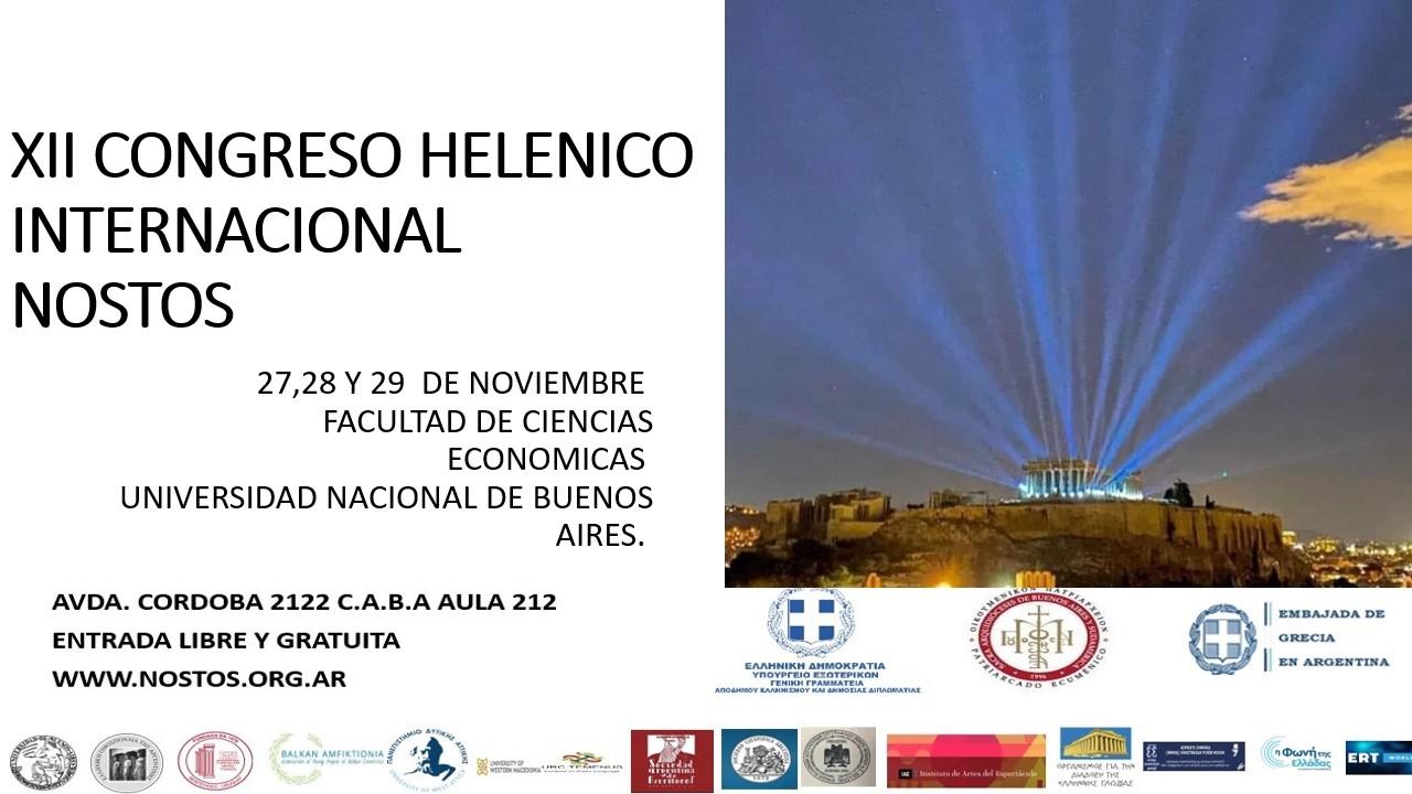 PROGRAMA DEL XII CONGRESO HELENICO INTERNACIONAL NOSTOS 