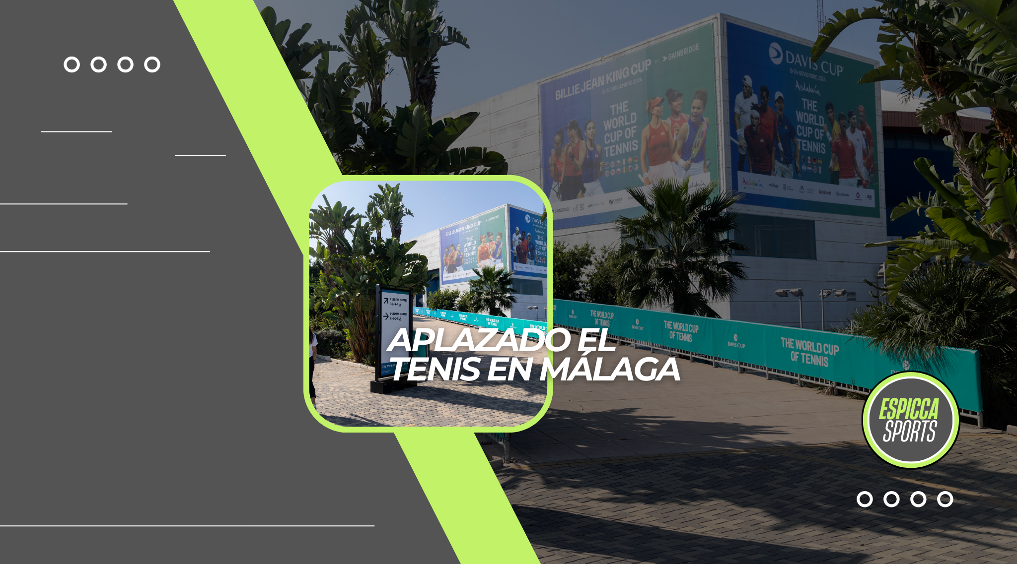 Aplazada al viernes la primera jornada de la Copa Billie Jean King en Málaga.