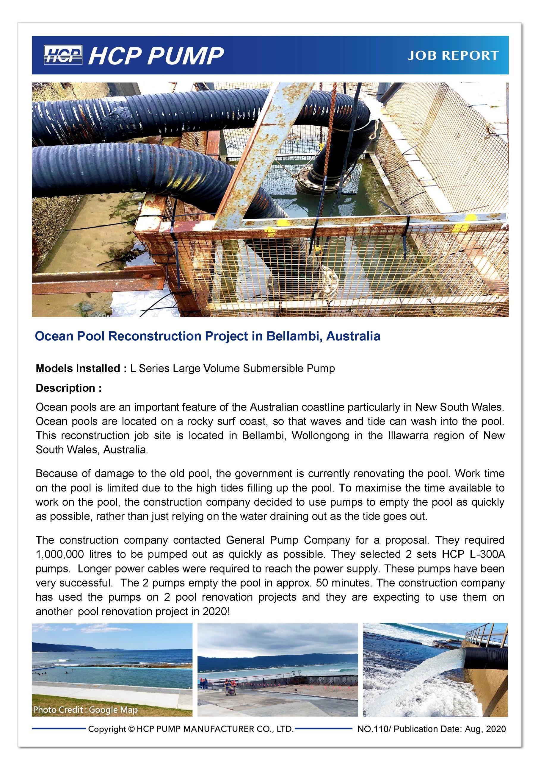 HCP Job Report 110：Ocean Pool Reconstruction Project in Bellambi, Australia