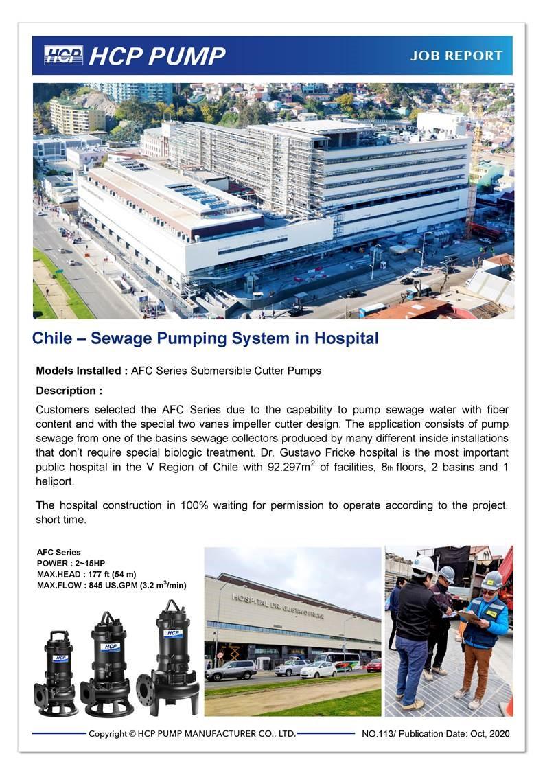 HCP Job Report 113 Chile – Bombeo Aguas Negras en Hospital