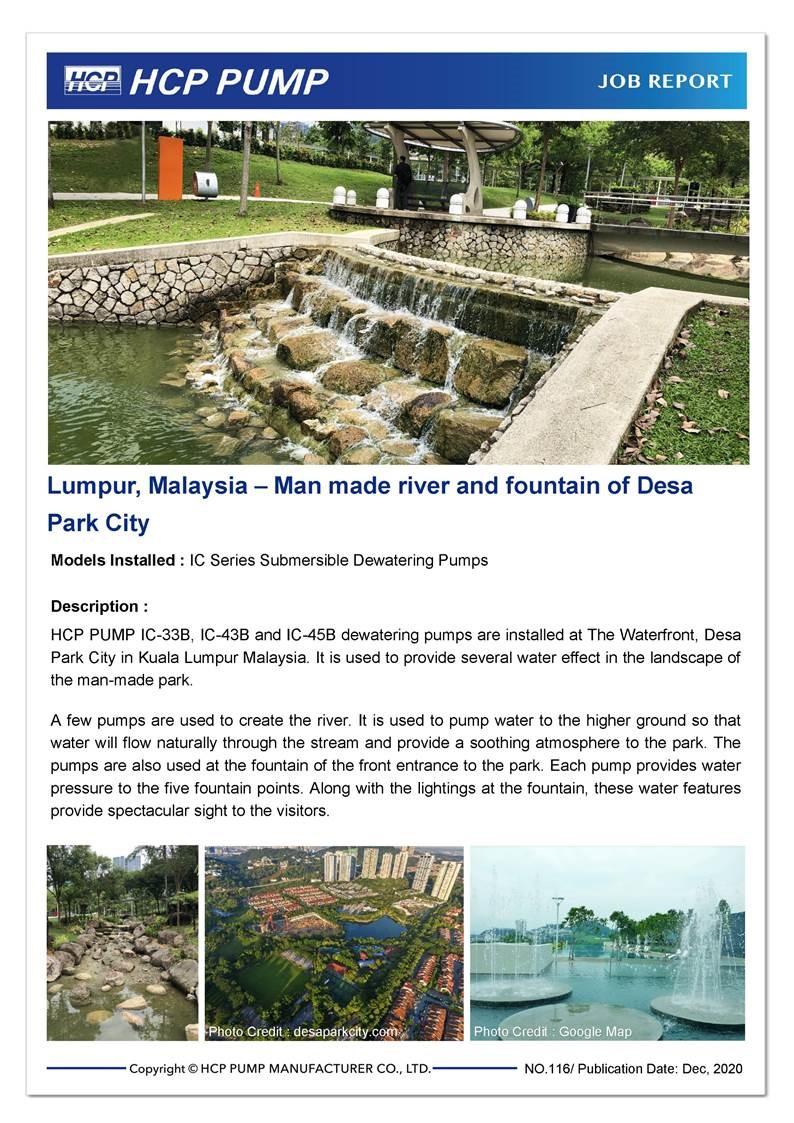 HCP Job Report 116 - Lumpur, Malaysia – Fuente y Río Artificial en esa Park City