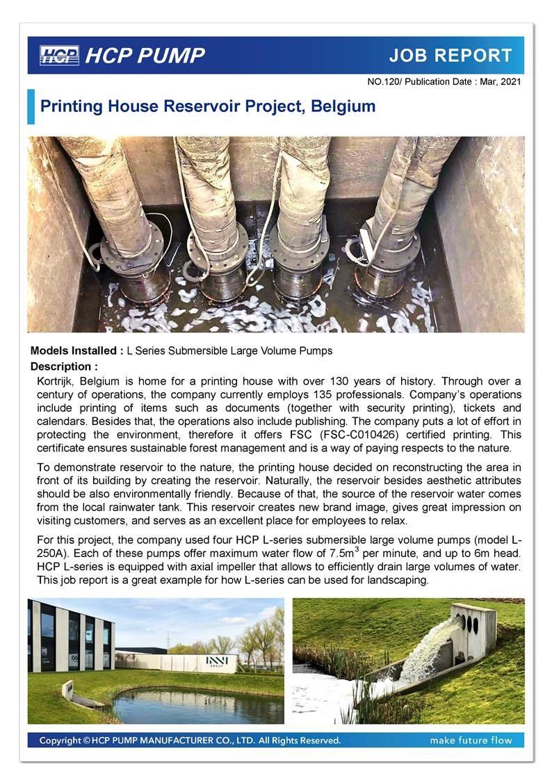 HCP Job Report 120：Proyecto de Drenaje en Imprenta, Bélgica