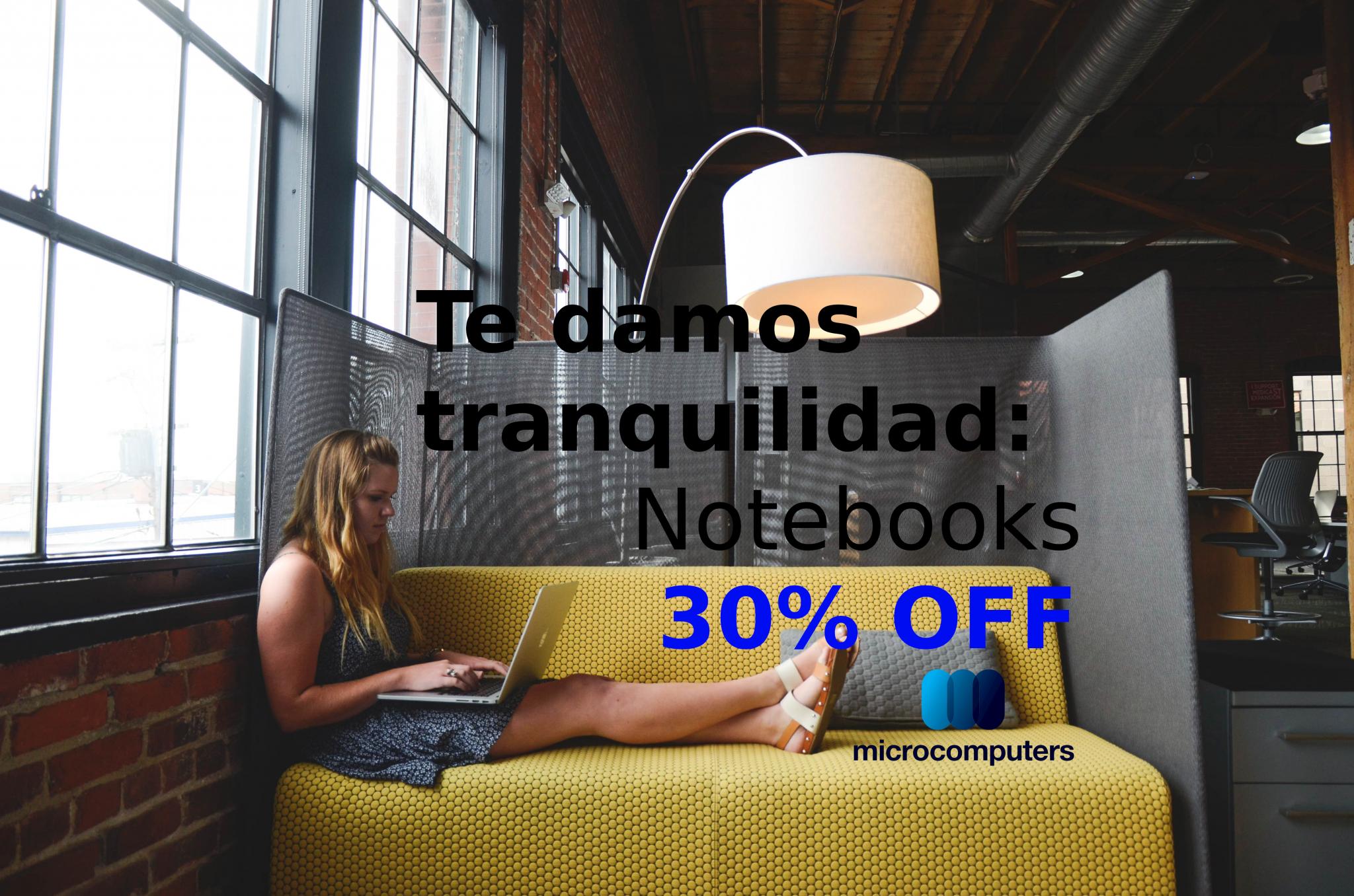 Notebooks 30% OFF + envío gratis.
