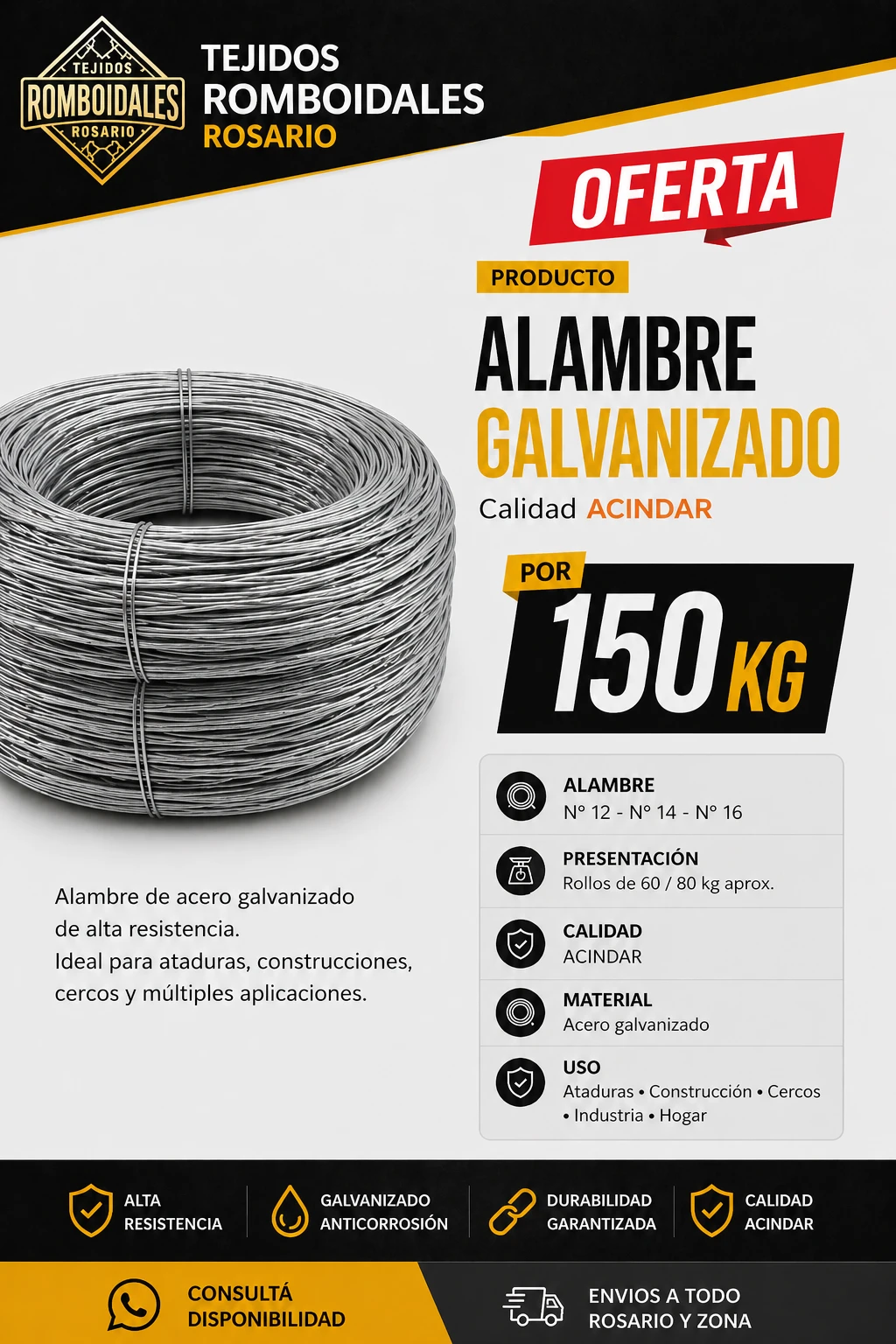 Oferta alambre galvanizado