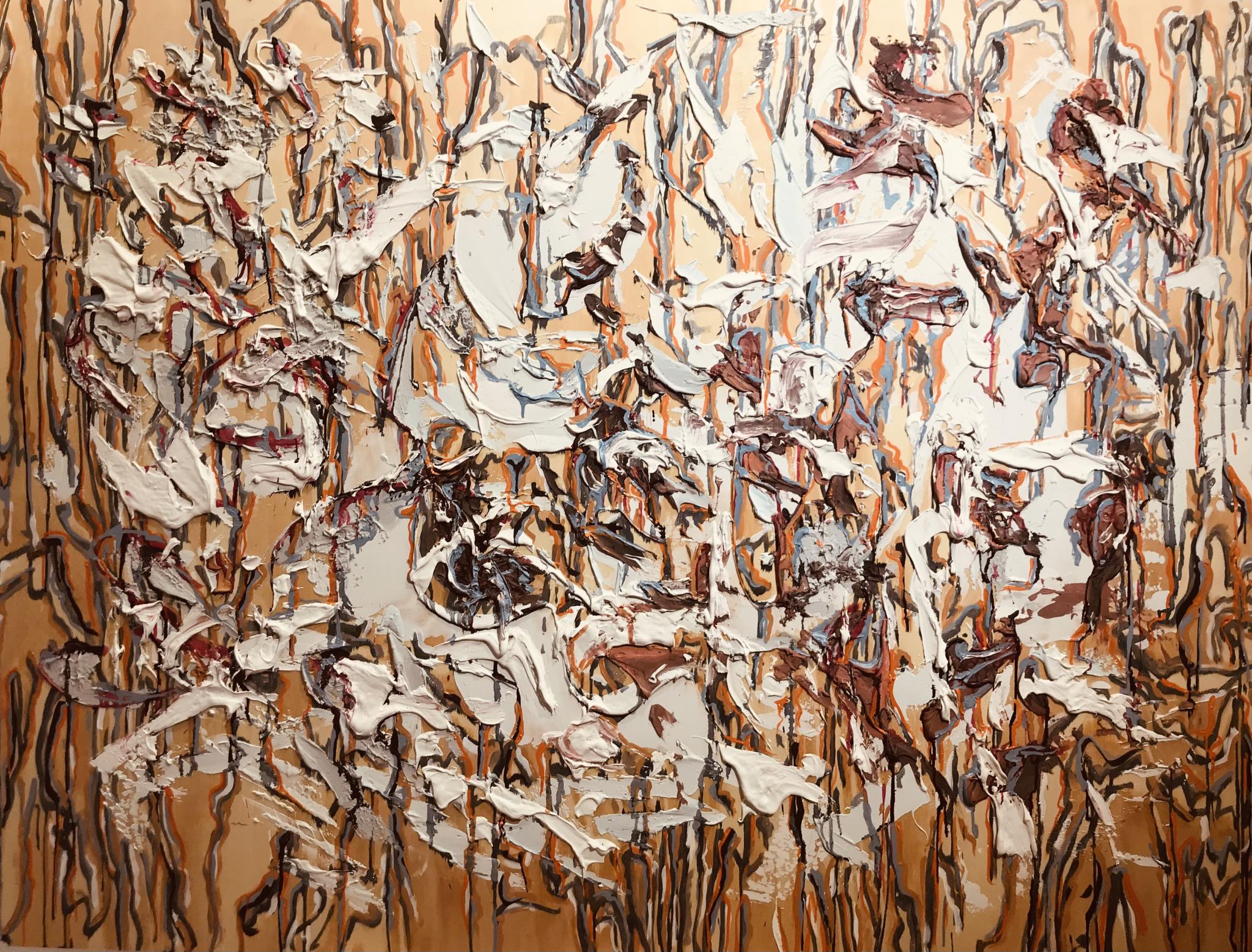 acrílico, enduido, sobre terciado - 120 x 90 cm.