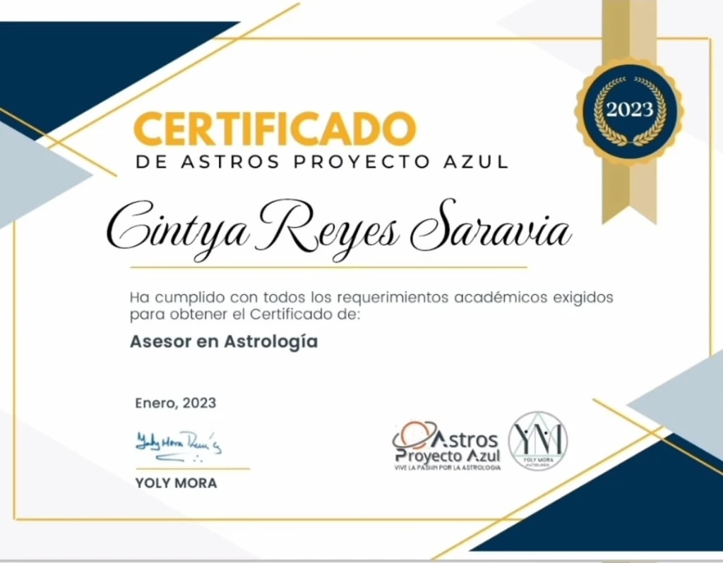 Certificado Asesor en Astrología