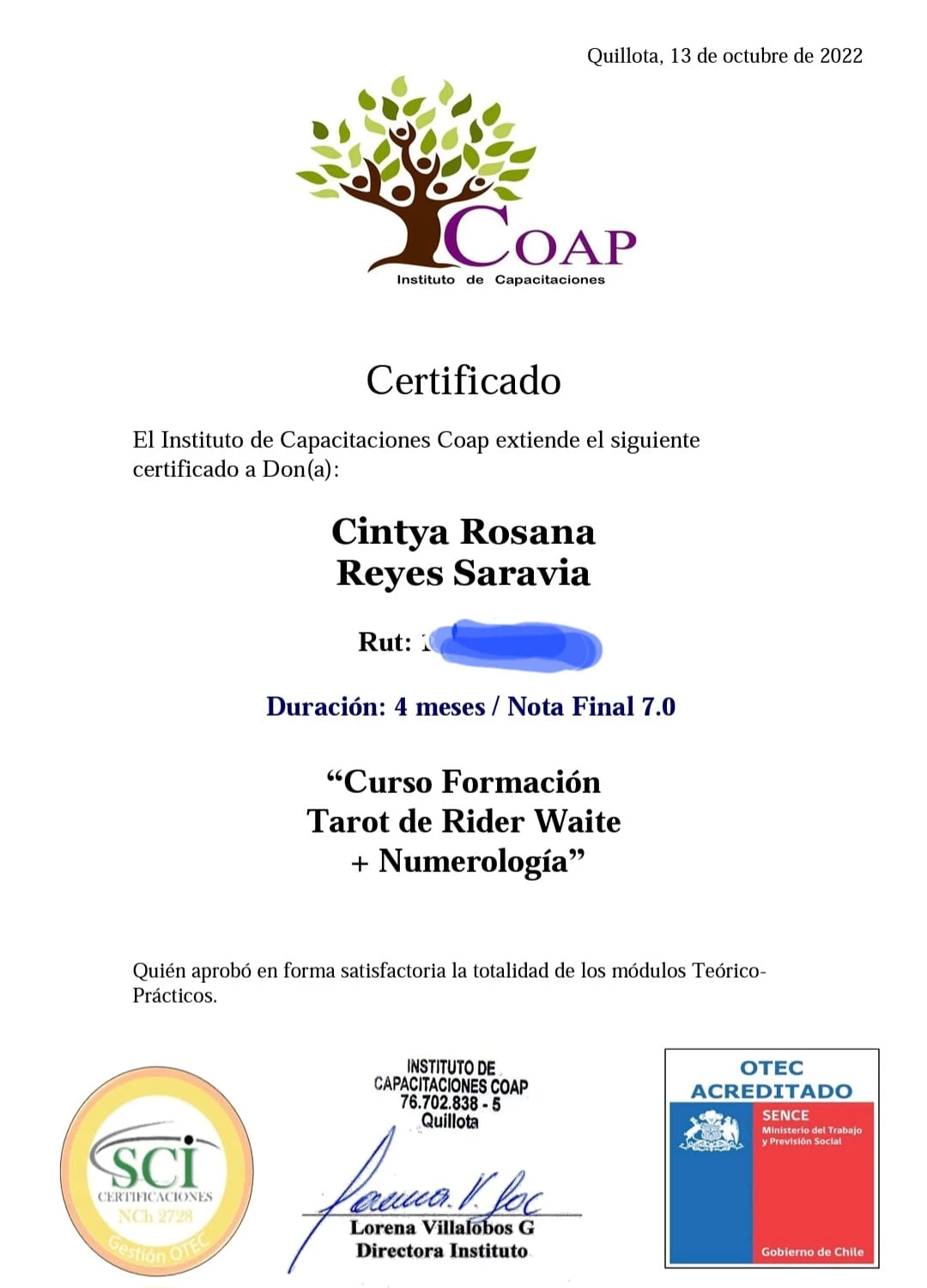 Formación Tarot Rider Waite y Numerología