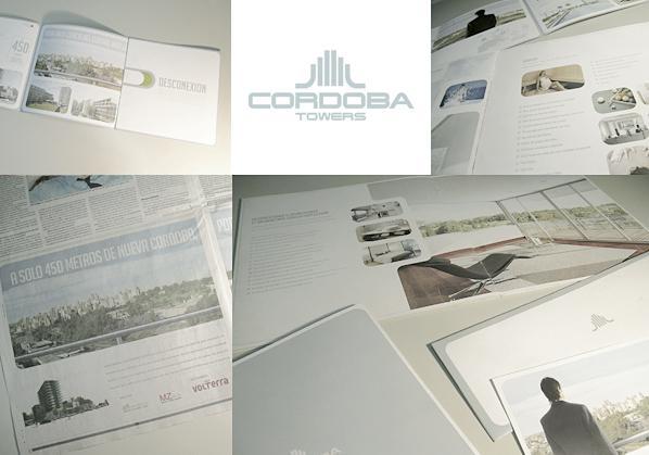 Lanzamiento branding Córdoba Towers - invitaciones, brochure, tríptico y aviso