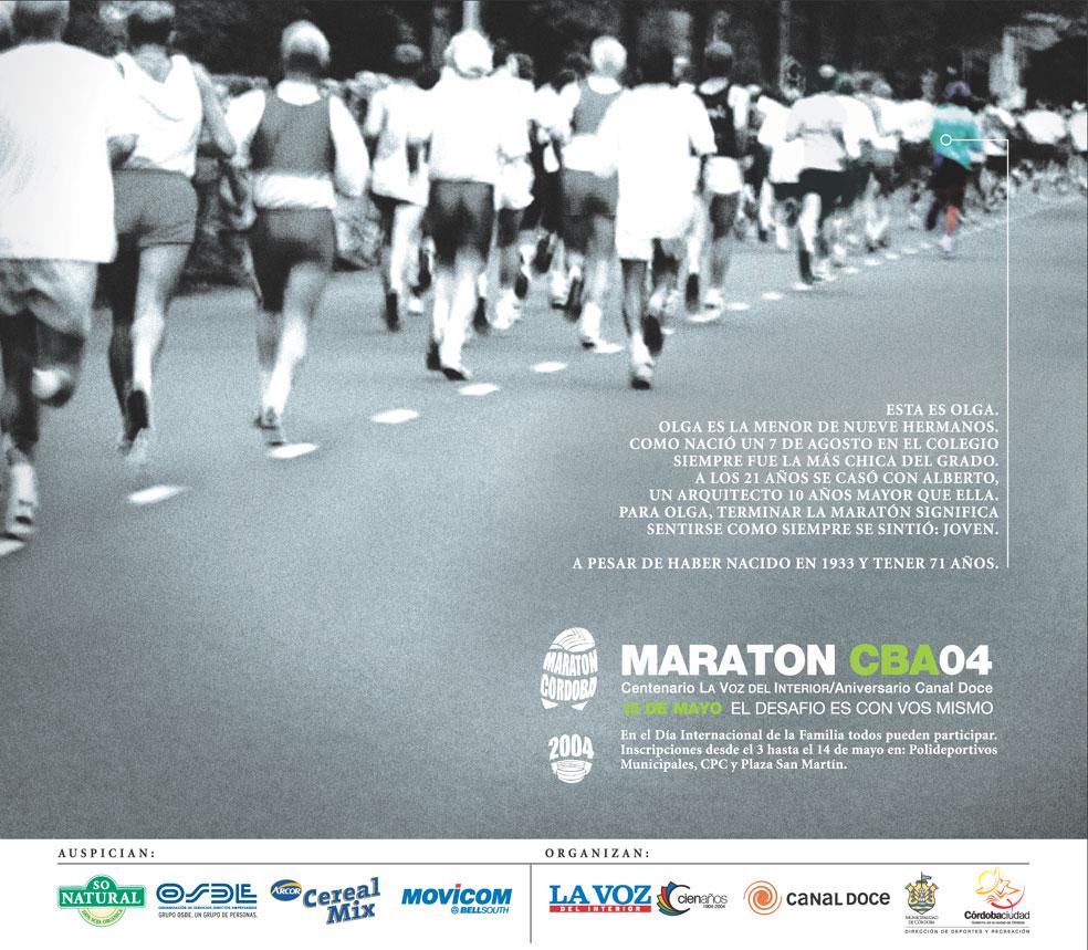 campaña lanzamiento - evento "Maratón Córdoba 2004" - "olga"