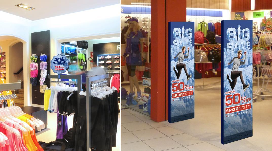 lanzamiento Promo "Big Sale" - perchero y pedestal ingreso
