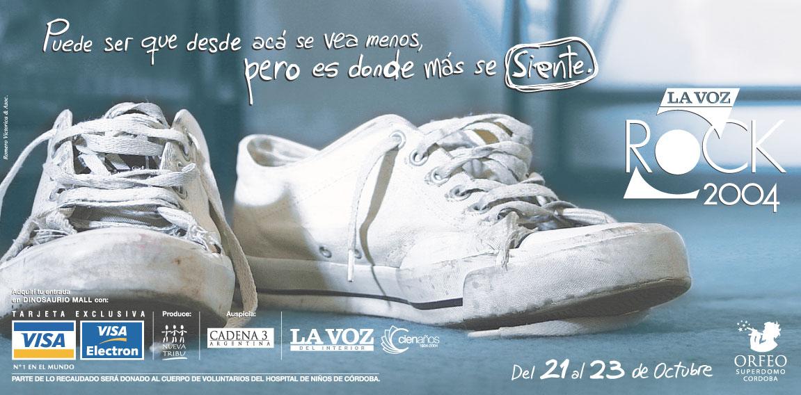 campaña lanzamiento - evento la voz rock 2004 - "zapatillas"